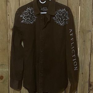Men’s affliction button down shirt